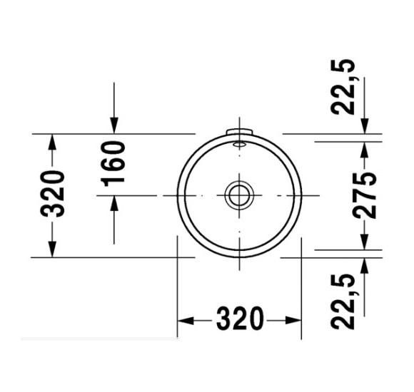 Duravit Architec po stalviršiu montuojamas praustuvas 275mm