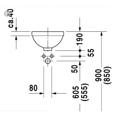 Duravit Architec po stalviršiu montuojamas praustuvas 275mm