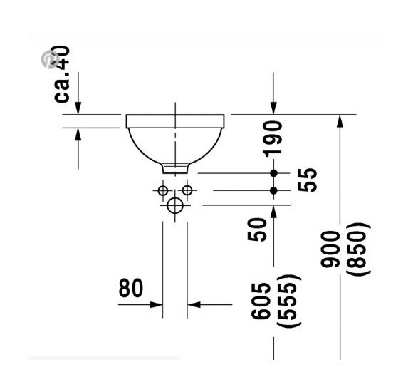 Duravit Architec po stalviršiu montuojamas praustuvas 275mm