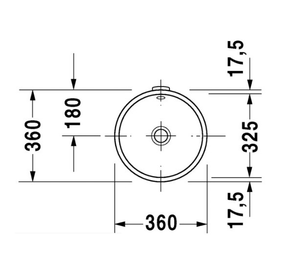 Duravit Architec po stalviršiu montuojamas praustuvas 325mm