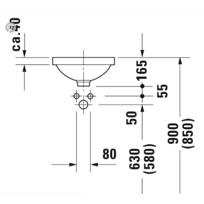 Duravit Architec po stalviršiu montuojamas praustuvas 325mm