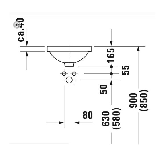 Duravit Architec po stalviršiu montuojamas praustuvas 325mm