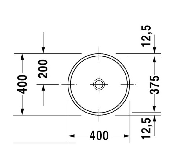 Duravit Architec po stalviršiu montuojamas praustuvas 375mm