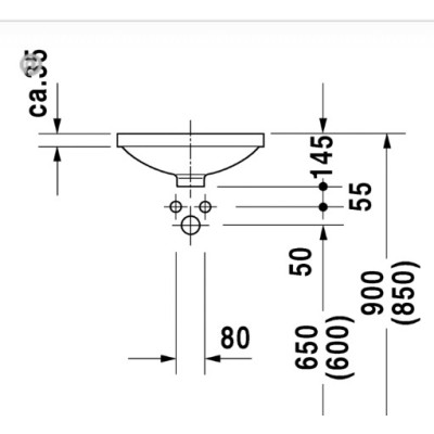 Duravit Architec po stalviršiu montuojamas praustuvas 375mm