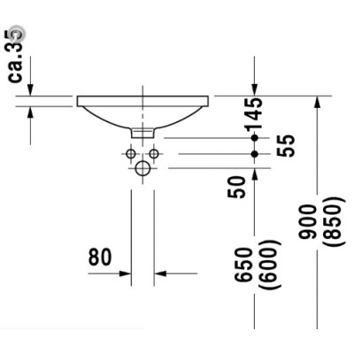 Duravit Architec po stalviršiu montuojamas praustuvas 420mm