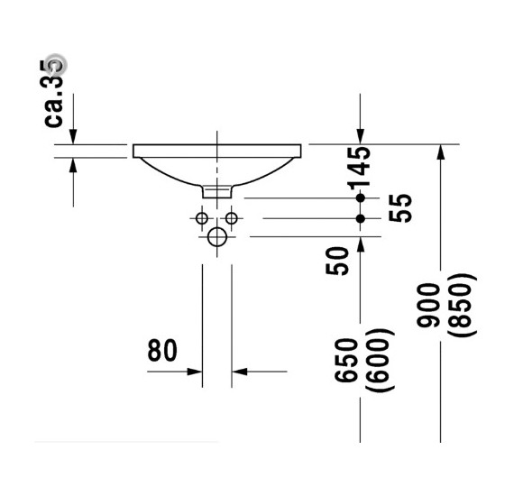 Duravit Architec po stalviršiu montuojamas praustuvas 420mm
