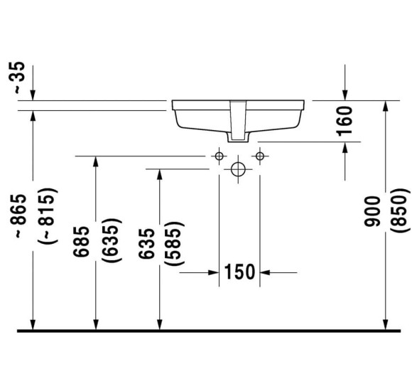 Po stalviršiu montuojamas praustuvas Duravit Vero