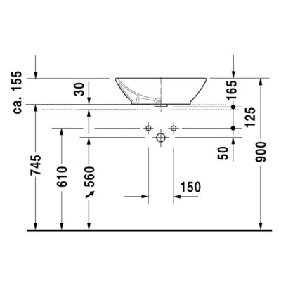Duravit Bacino Pastatomas praustuvas 550x420