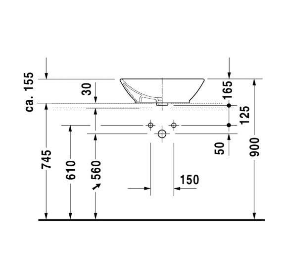 Duravit Bacino Pastatomas praustuvas 550x420