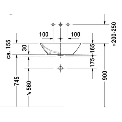 Duravit Bacino Pastatomas praustuvas 550x420