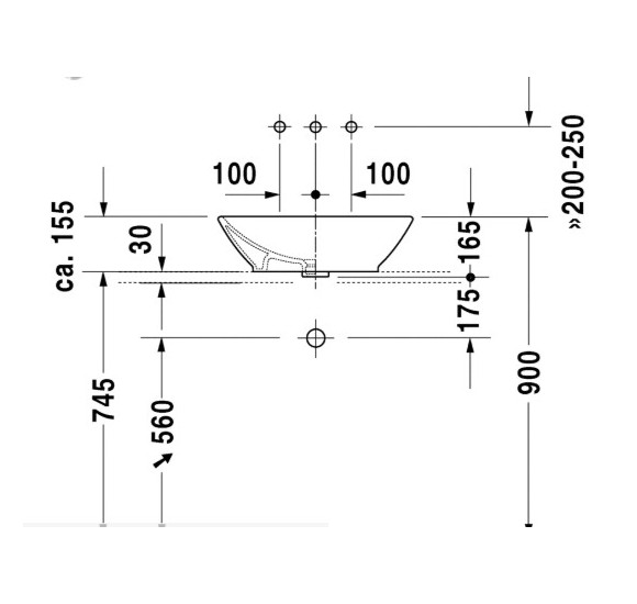 Duravit Bacino Pastatomas praustuvas 550x420