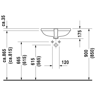 Po stalviršiu montuojamas praustuvas Duravit D-code 525x320