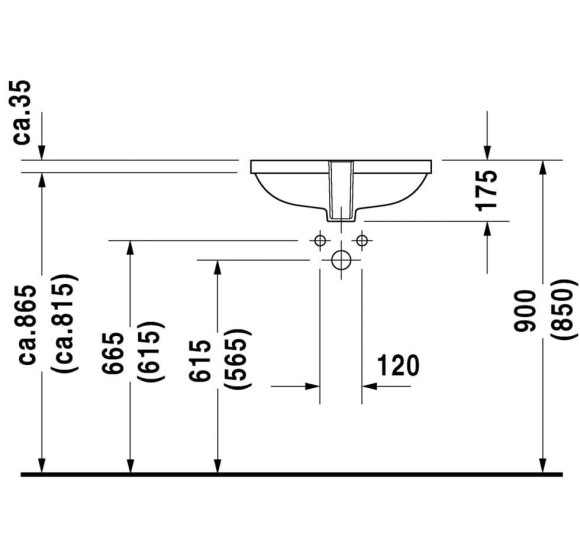 Po stalviršiu montuojamas praustuvas Duravit D-code 525x320