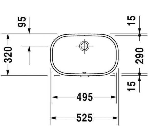 Po stalviršiu montuojamas praustuvas Duravit D-code 525x320