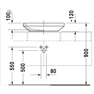 Duravit DuraStyle pastatomas praustuvas 600x380