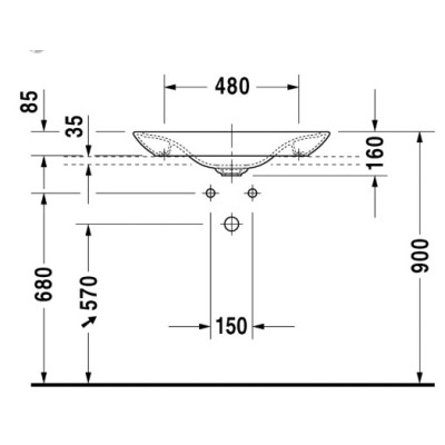 Duravit PuraVida praustuvas 700x465mm