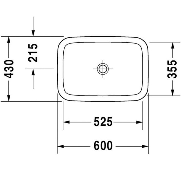 Įleidžiamas praustuvas Duravit Durastyle, 600x430mm