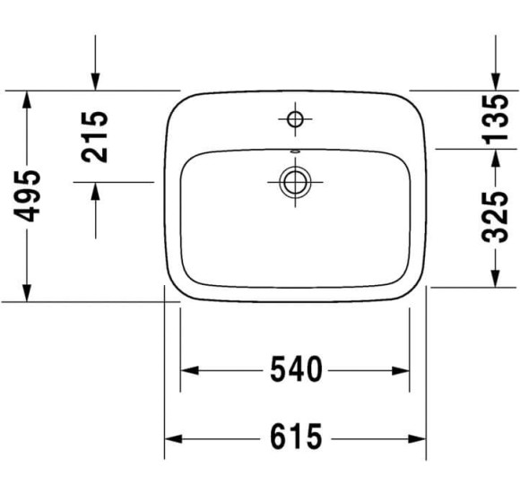Įleidžiamas į stalviršį praustuvas Duravit Durastyle (615x495)