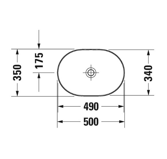 Duravit Luv Pastatomas praustuvas 500x350 (vidus baltas, išorė balta blizgi)