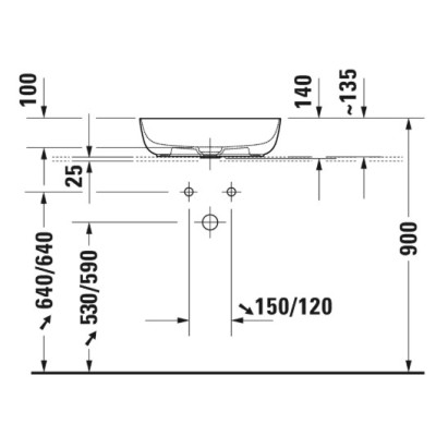 Duravit Luv Pastatomas praustuvas 500x350 (vidus baltas, išorė balta blizgi)