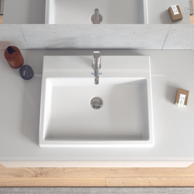 Duravit Vero Air įleidžiamas praustuvas su anga maišytuvui 550x455mm