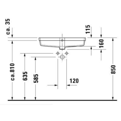 Duravit Vero Air po stalviršiu montuojamas praustuvas 635x345