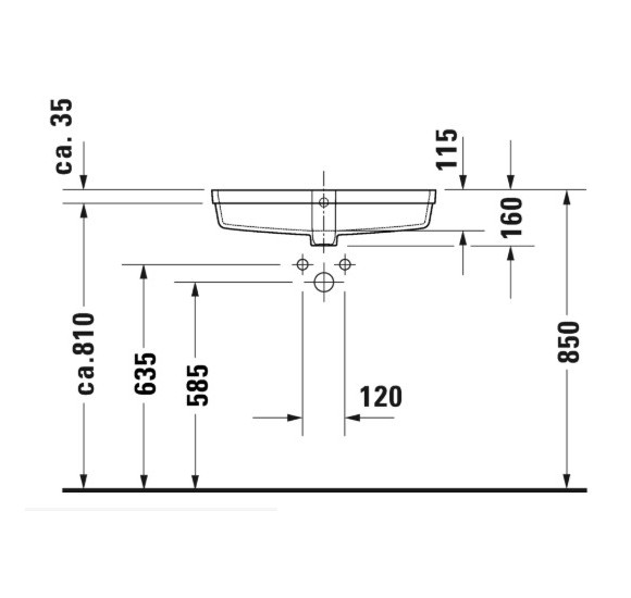 Duravit Vero Air po stalviršiu montuojamas praustuvas 635x345