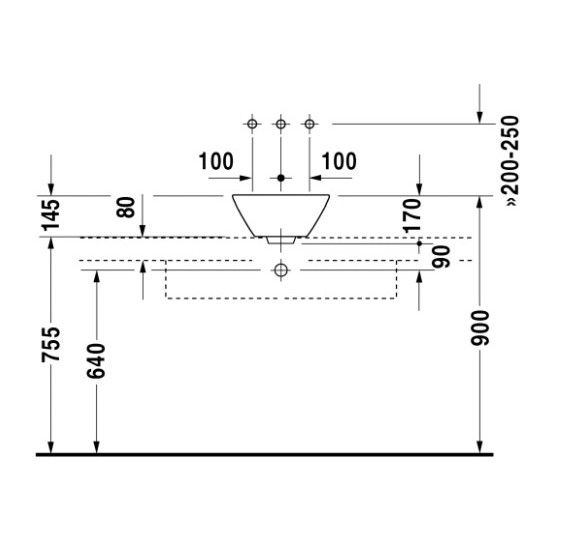 Duravit Starck 1 pastatomas praustuvas 330mm