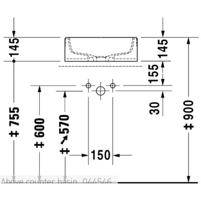 Duravit Starck 1 pastatomas praustuvas 460mm