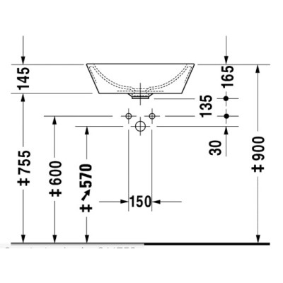 Duravit Starck 1 pastatomas praustuvas 530mm