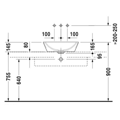 Duravit Starck 1 pastatomas praustuvas 530mm