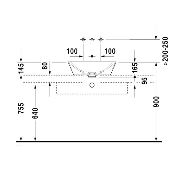 Duravit Starck 1 pastatomas praustuvas 530mm