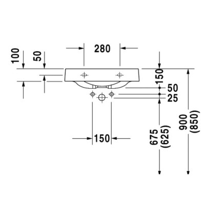 Duravit Architec 575x520 pakabinamas praustuvas (dešinė)