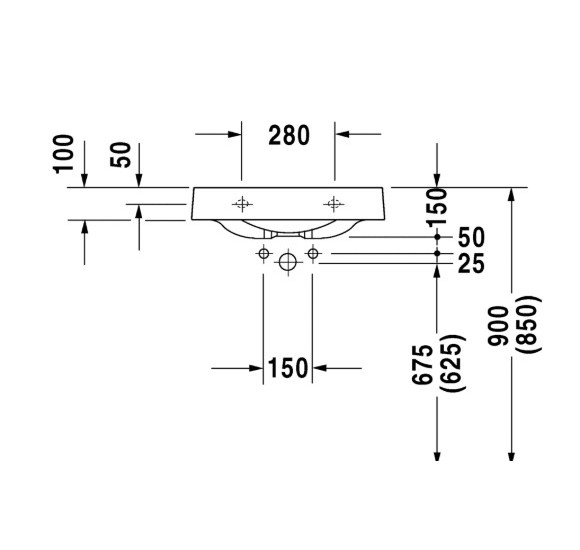 Duravit Architec 575x520 pakabinamas praustuvas (dešinė)