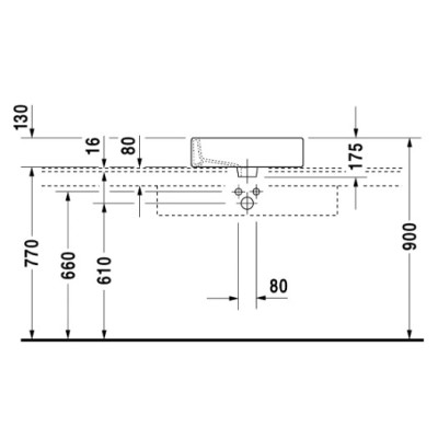 Duravit Vero pastatomas praustuvas su anga maišytuvui 500x470