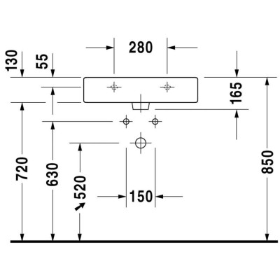 Duravit Vero 80x47 pakabinamas praustuvas