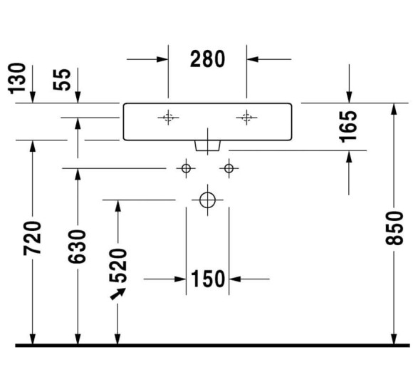 Duravit Vero 80x47 pakabinamas praustuvas