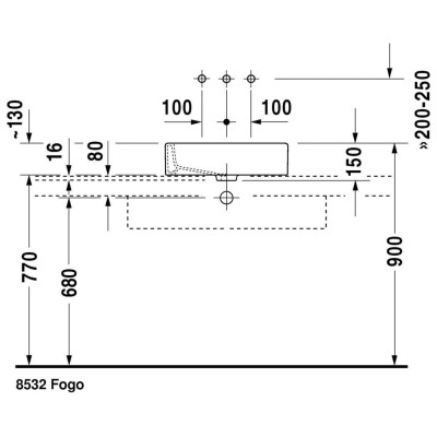 Pastatomas praustuvas Duravit Vero
