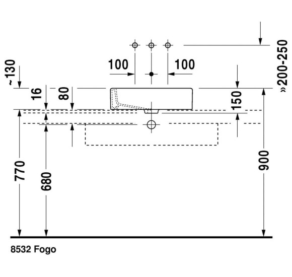 Pastatomas praustuvas Duravit Vero