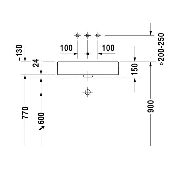 Duravit Vero Pastatomas praustuvas 600x380