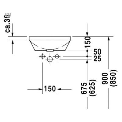 Duravit Architec po stalviršiu montuojamas praustuvas 400mm