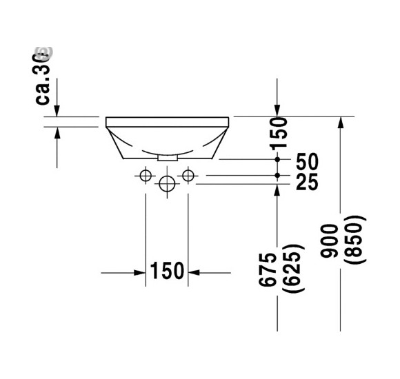 Duravit Architec po stalviršiu montuojamas praustuvas 400mm