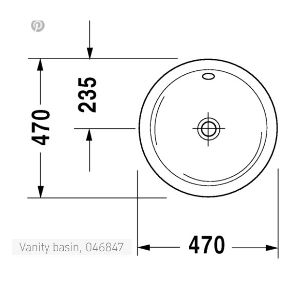 Duravit Architec įleidžiamas praustuvas 470mm