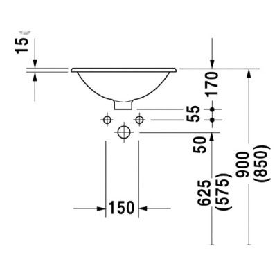 Duravit Architec įleidžiamas praustuvas 470mm
