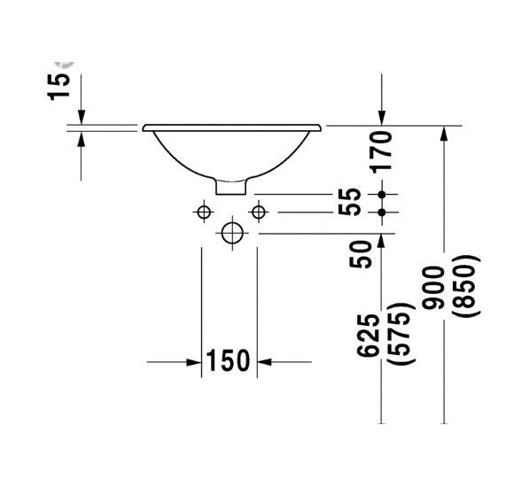 Duravit Architec įleidžiamas praustuvas 470mm