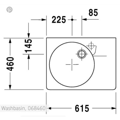 Duravit Scola pakabinamas praustuvas 615x460 (maišytuvas dešinėje)