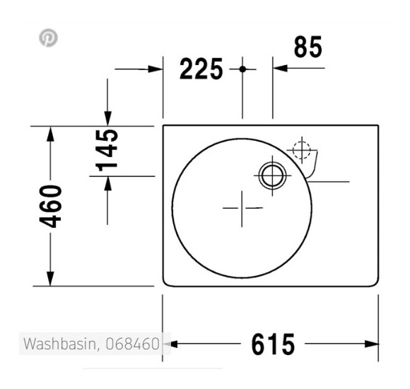 Duravit Scola pakabinamas praustuvas 615x460 (maišytuvas dešinėje)