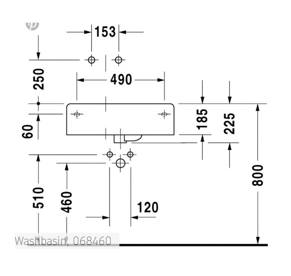 Duravit Scola pakabinamas praustuvas 615x460 (maišytuvas dešinėje)