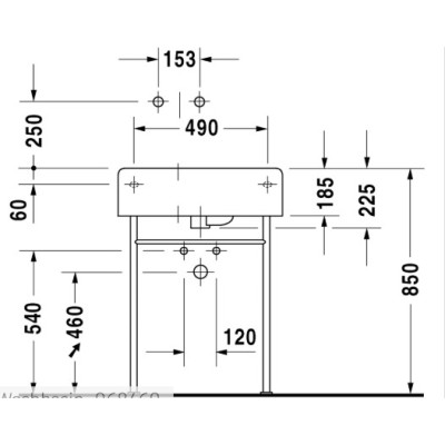 Duravit Scola pakabinamas praustuvas 615x460 (maišytuvas dešinėje)