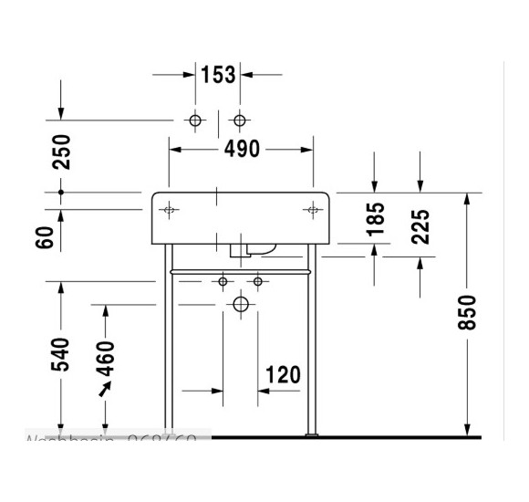 Duravit Scola pakabinamas praustuvas 615x460 (maišytuvas dešinėje)